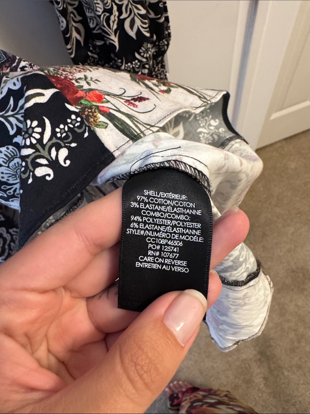 Alice + Olivia Black Floral Tie Waist Dress - Picture 3 of 4